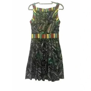 Duro Olowu Womens Size 4 African Print Cotton Sleeveless‎ Fit Flare Dress